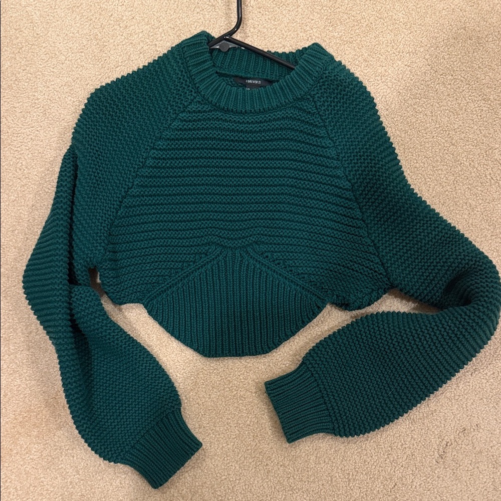 Forever 21 Teal Women's Crop Sweater